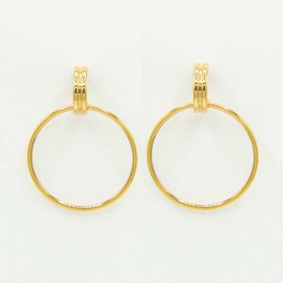 olamiie Jewelry - Danielle 18K Gold Plated Hoop Interlock Earrings